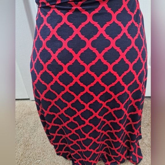Mix By 42 Hawthorne Kassidy Red & Navy Faux Wrap Dress Size Sp - Picture 11 of 12